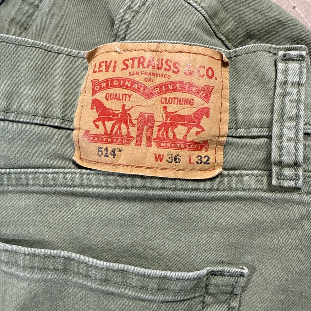 Levi's Men's 514 Straight Flex Fit Green Jeans Pants 36x32